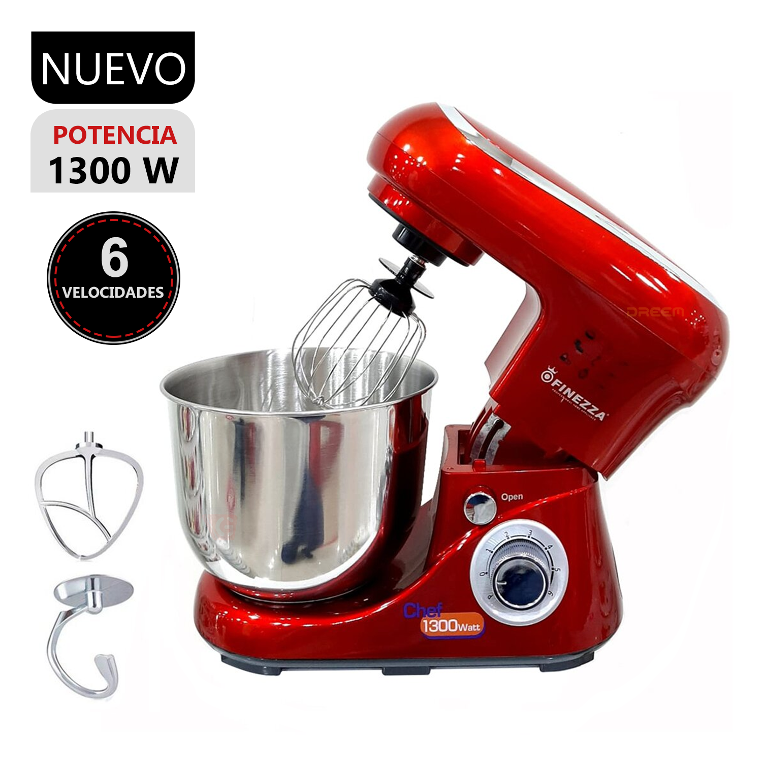 Batidora Orbital 1300W FZ-6822B 6 Velocidades - Rojo