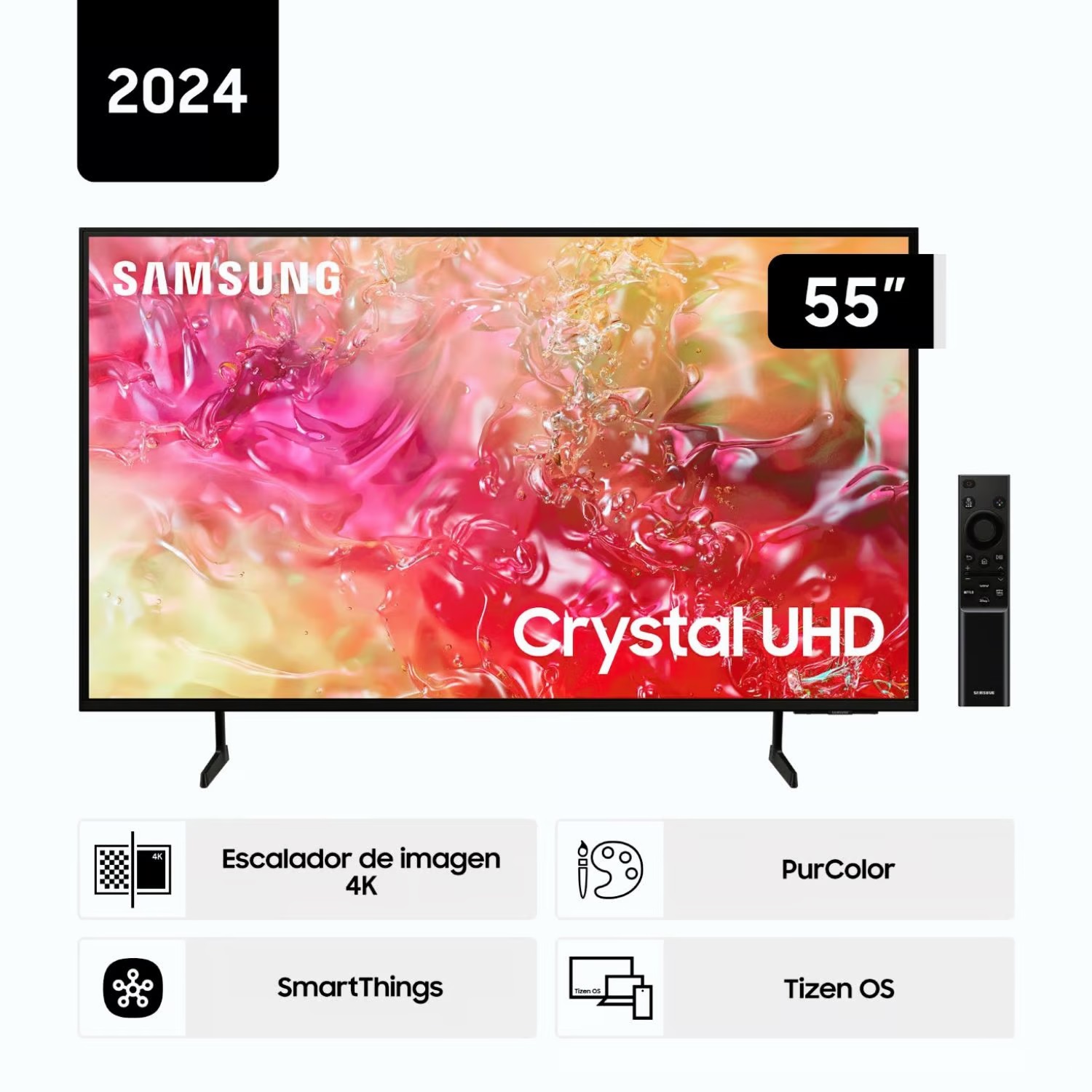  Televisor Samsung LED 55 Crystal UHD 4K Tizen OS Smart TV 55DU7000