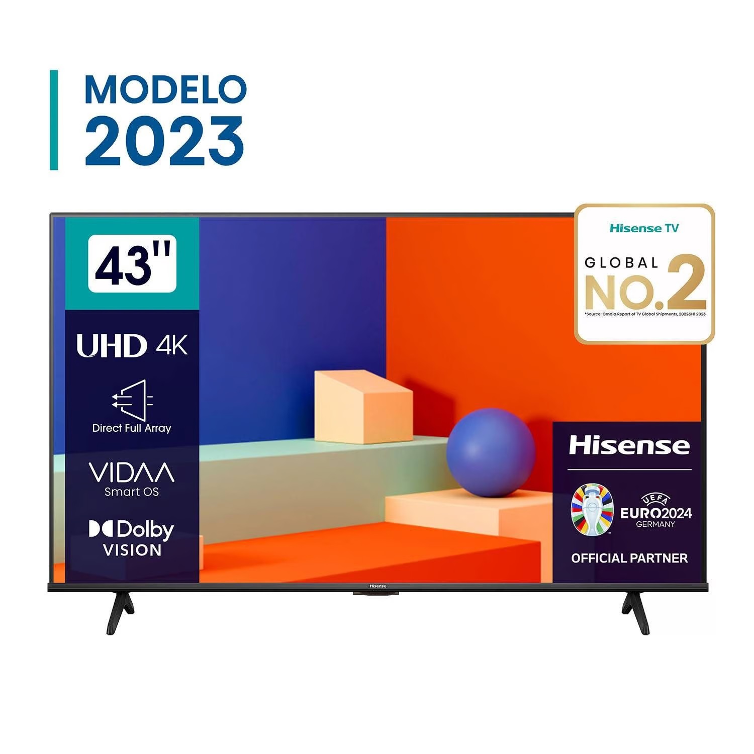 Televisor Hisense 43" LED Smart UHD 4K VIDAA 43A6K 2023