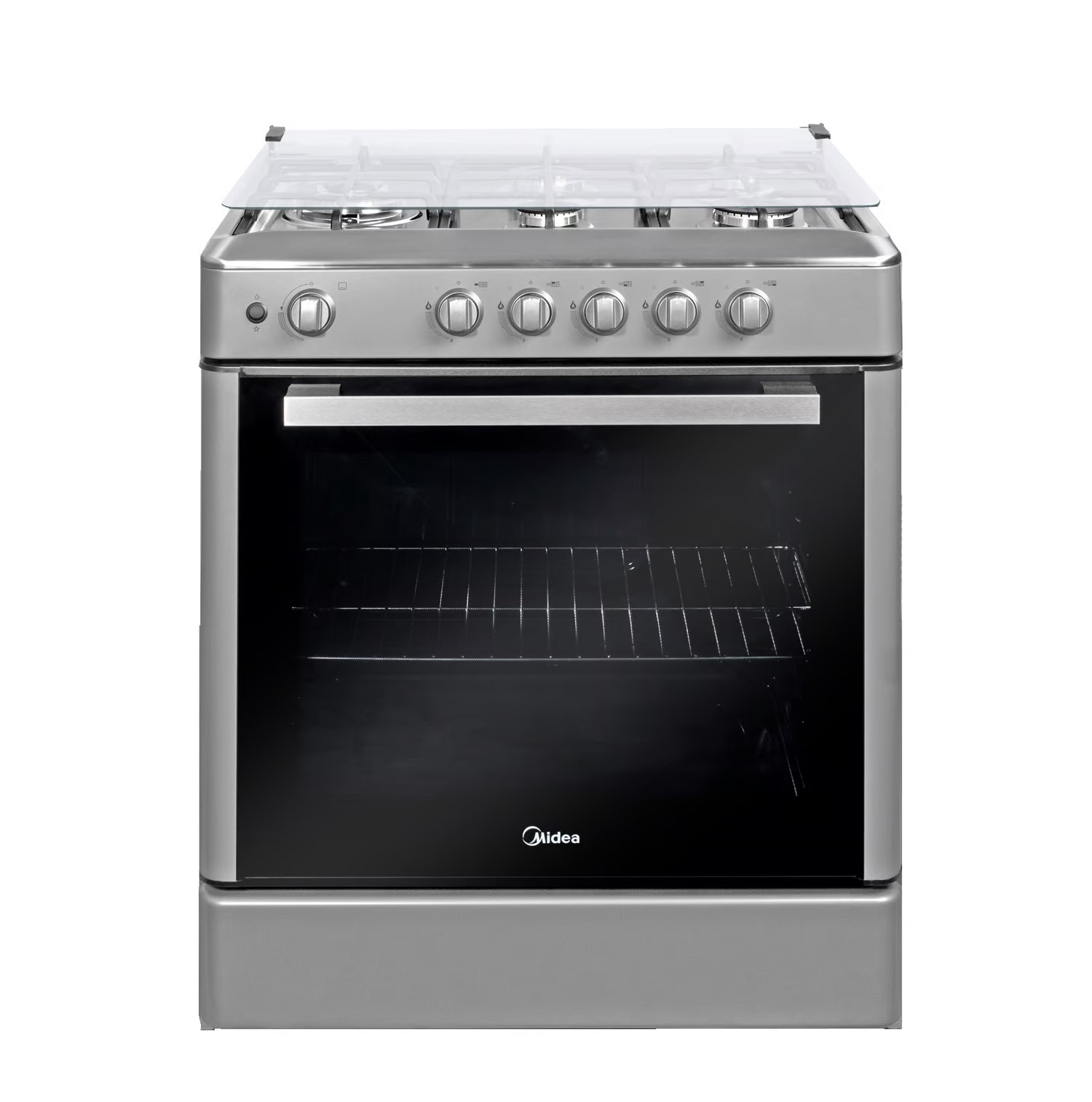 Cocina a gas 30" Midea 5 hornillas Venus Silver MGS30FS2LBAMB