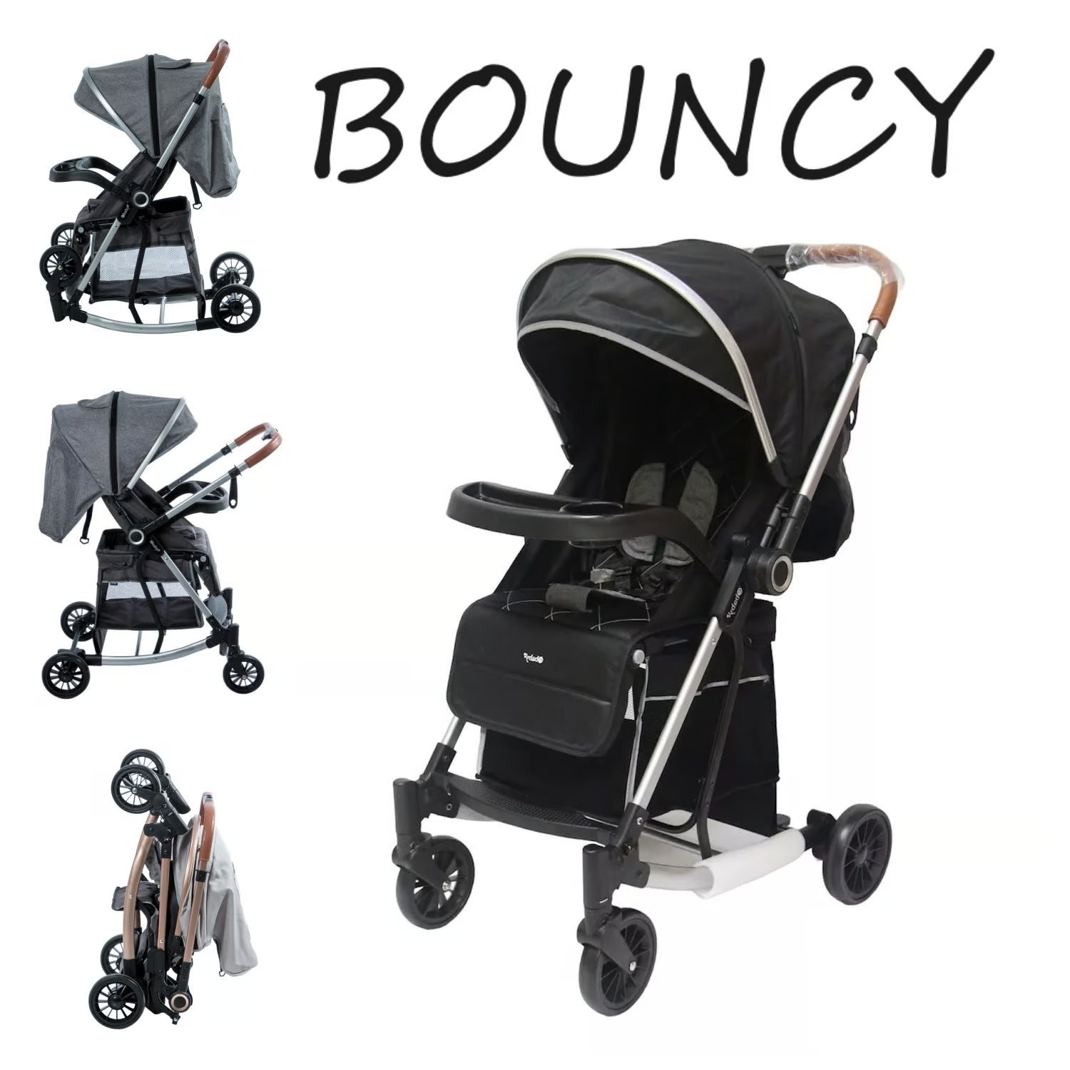 Coche Mecedora Reversible BOUNCY EB116 -Negro