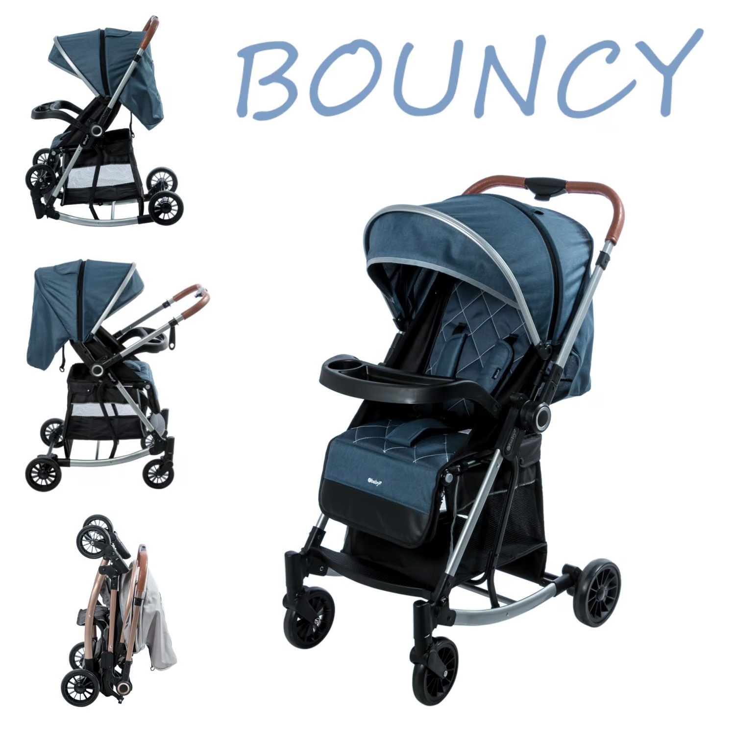 Coche Mecedora Reversible BOUNCY EB116 -Azul