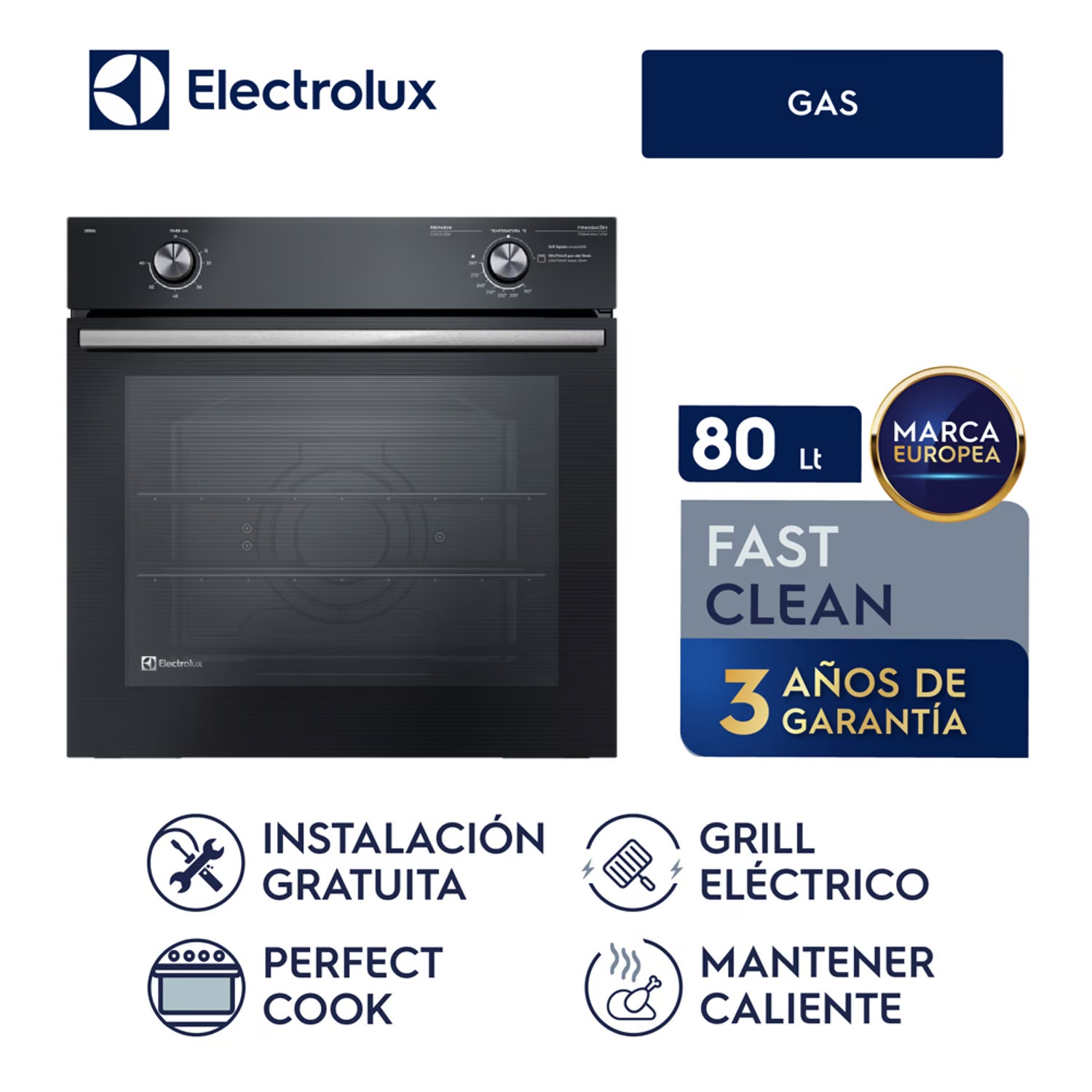 Horno Empotrable A Gas Electrolux Grill 80LT Black OE8GL