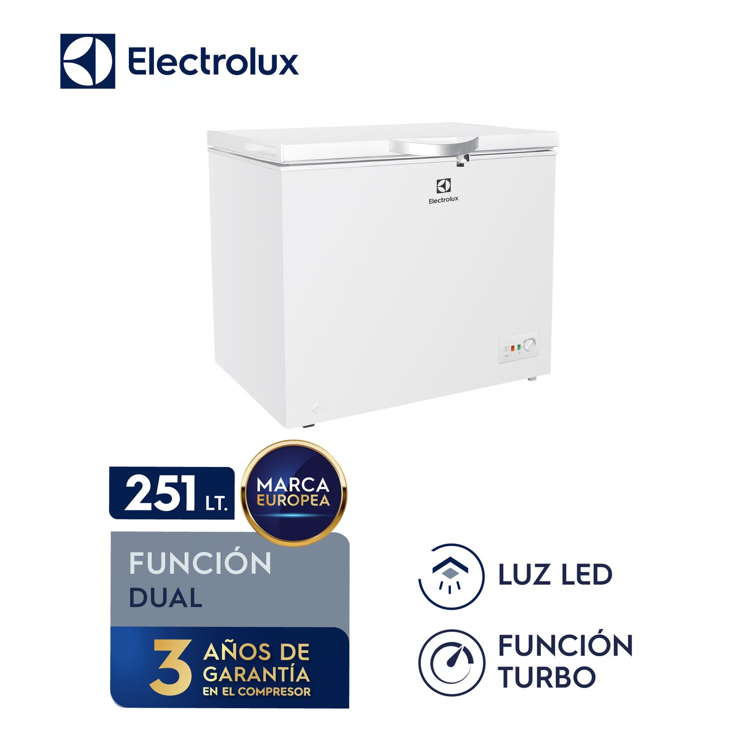 Congelador Horizontal Electrolux 251L Blanco EFCC25C2HUW