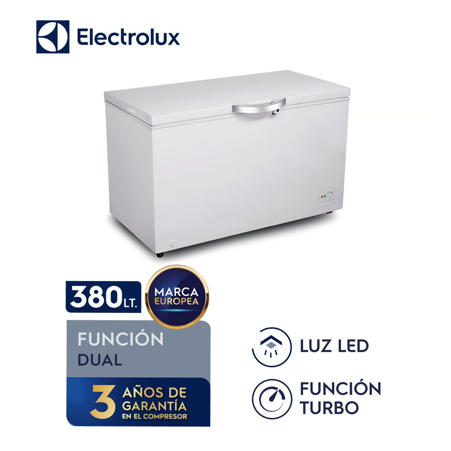 Congelador Horizontal Electrolux 380 Litros EFCC38C2HQW Dual Blanco