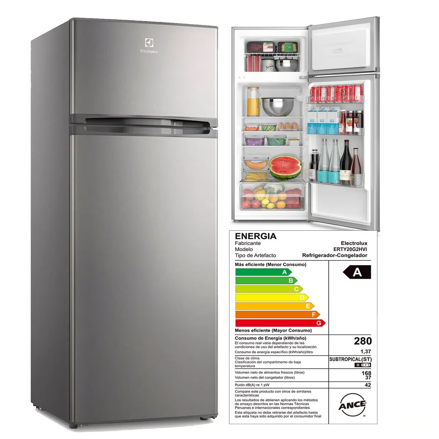 Refrigeradora Electrolux 205L Dos Puertas ERTY20G2HVI